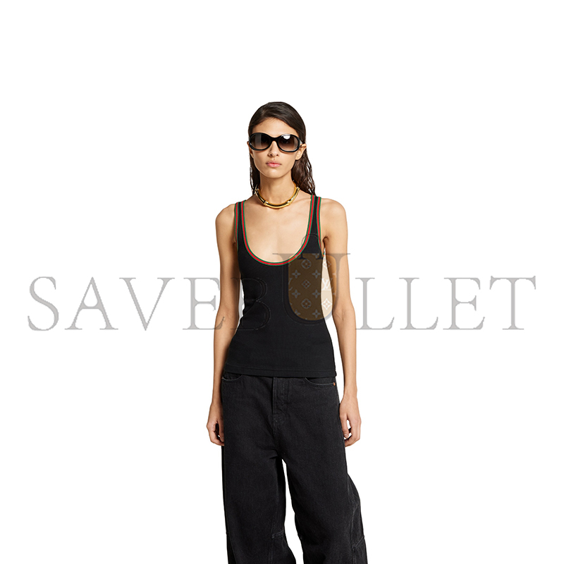 GUCCI ‎COTTON RIB TANK TOP WITH WEB 815851